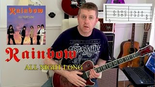 Ritchie Blackmores Rainbow  All Night Long  Guitar Tutorial Lesson [upl. by Darla]