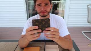 LOUIS VUITTON MULTIPLE WALLET UNBOXING amp REVIEW MONOGRAM [upl. by Eednam303]