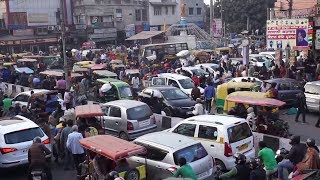 Daily life in India Chaotic Traffic of Old Delhi India [upl. by Jordon233]