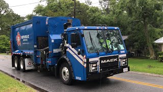 Republic Services Mcneilus MA Side Loader Garbage Truck [upl. by Maurie743]