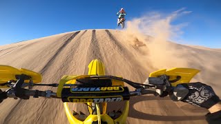 Epic Sand Dunes Freeriding Suzuki RM250 amp KTM350 [upl. by Ennylcaj]