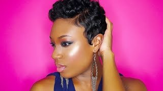 HOW TO Style Your Pixie Cut Into CURLY FAUX HAWK With WAVES  Lorissa Turner [upl. by Pomeroy]