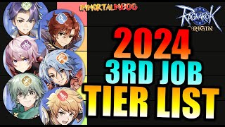 3RD JOB CLASS TIER LIST 2024  RAGNAROK ORIGIN [upl. by Nrehtac]