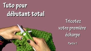 Tuto tricot pour débutant total  Première écharpe Part I [upl. by Miguel]