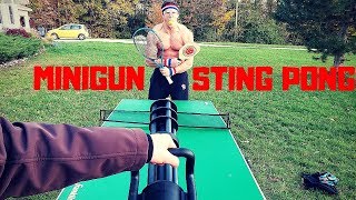 Airsoft Minigun STING PONG Competition  Bodybuilder VS Painful Airsoft Guns Fail [upl. by Lenhart28]