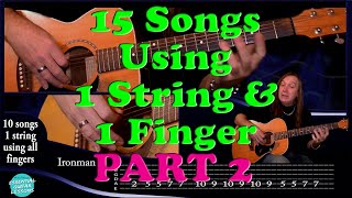 15 1 String Guitar Songs Part 2 Beginners Guitar Songs Easy Songs to Play on Guitar [upl. by Assenav]