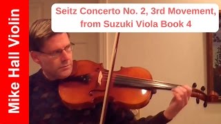 Seitz Concerto No 2 3rd Movement  1 from Suzuki Viola Book 4 [upl. by Nadnerb330]