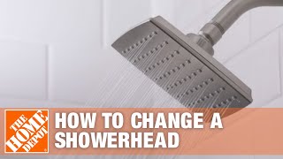 How to Replace a Showerhead – Installing a Showerhead  The Home Depot [upl. by Christis]