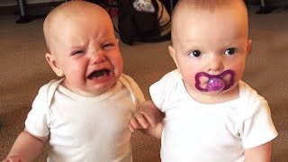 Twin Baby Girls Fight Over Pacifier  Cutest Babies  KYOOT [upl. by Nnahgaem]