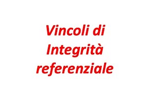 Vincoli di integrità referenziale [upl. by Elleron]