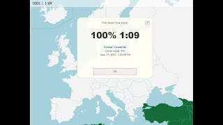 Europe Countries  Map Quiz Game Speedrun 109 Seterra [upl. by Yntrok296]