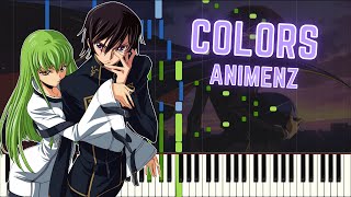 Animenz Code Geass OP  Colors  Piano Tutorial  Synthesia [upl. by Ynafit282]