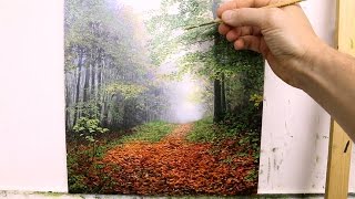 57 How To Paint Trees in The Mist  Oil Painting Tutorial [upl. by Mufi143]