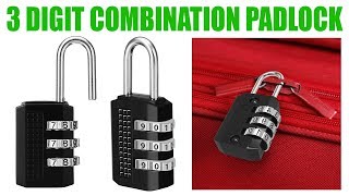 how to set amp reset 3 digit combination padlock [upl. by Enelam21]