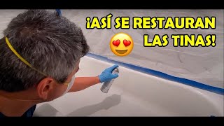 RESTAURACIÓN DE TINA de baño con EPOXY en spray🛁✨ [upl. by Ahsaya]