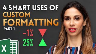 Four SMART Ways to use Custom Formatting instead of Conditional Formatting in Excel  Part 1 [upl. by Nyladnek]