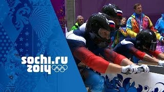 Bobsleigh  FourMan Heats 1 amp 2  Sochi 2014 Winter Olympics [upl. by Sinned]