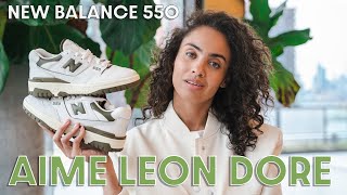 Why I waited 8 months for the AIME LEON DORE New Balance 550 Olive Review and How to Style GRWM [upl. by Noislla]