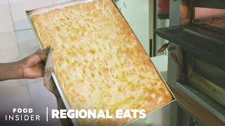 How Traditional Italian Focaccia Bread Is Made In Genoa Italy  Regional Eats [upl. by Budding30]