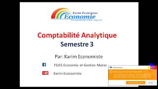 Comptabilité Analytique S3 partie 1 quot introduction quot [upl. by Arratoon740]