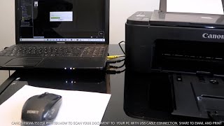 CANON PIXMA TS3350 PRINTER HOW TO SCAN YOUR DOCUMENT TO YOUR PC WITH USB CABLE CONNECTION amp SHARE [upl. by Marb]