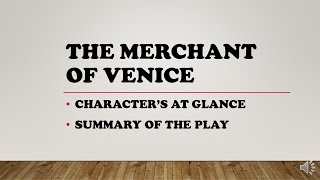 Summary of The Merchant Of Venice [upl. by Vaas]