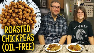 Recipe Simple Roasted Chickpeas OilFree Vegan [upl. by Harrington]