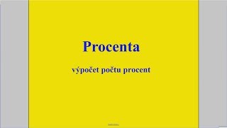 Procenta  výpočet počtu procent [upl. by Mariana]