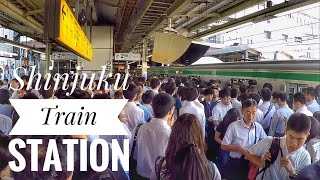 JAPANShinjuku Train Station Rush hour in Tokyo 2016 [upl. by Fernandes]