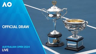 LIVE  Official Draw  Australian Open 2024 [upl. by Naharba]