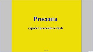 Procenta  výpočet procentové části [upl. by Hsepid636]