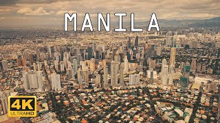 Manila Philippines 🇵🇭  4K Drone Footage [upl. by Arick725]