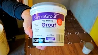 How to Apply Grout  PreMixed SimpleGrout Basic Masonry Tutorial [upl. by Nylorac605]