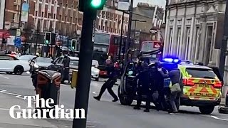 Streatham police arrive on the scene after man shot by armed officers in terror incident [upl. by Gaile]