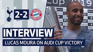 INTERVIEW  LUCAS MOURA ON AUDI CUP VICTORY OVER BAYERN MUNICH [upl. by Ynnohj303]