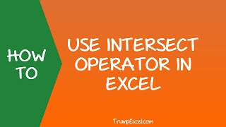 How to Use Intersect Operator in Excel [upl. by Rosalinde]