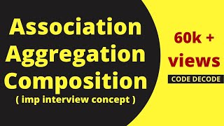 AssociationHASA Aggregation And Composition in Java MOST COMMONLY ASKED INTERVIEW QUESTION [upl. by Coffee]