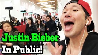 SINGING IN PUBLIC  JUSTIN BIEBER [upl. by Kaasi]