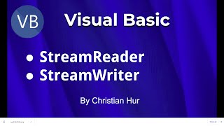 Visual Basic Programming  StreamReader and StreamWriter [upl. by Reginald]