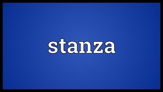 Stanza Meaning [upl. by Neffets]