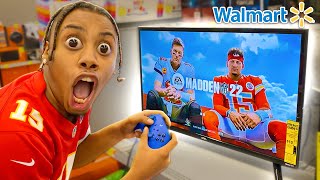 PLAYING MADDEN NFL 22 IN WALMART INSANE [upl. by Aicirtam]