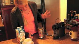 Nespresso Aeroccino Plus Frother Review Frothing Almond Milk [upl. by Alyahsal]