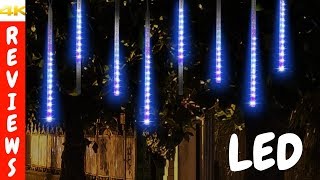 Christmas light decorating ideas  Led meteor shower rain lights review and unboxing [upl. by Ignazio]