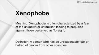 Xenophobe Meaning [upl. by Nibuz]