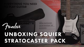 Unboxing The Squier Stratocaster Pack  Fender [upl. by Suiramad]