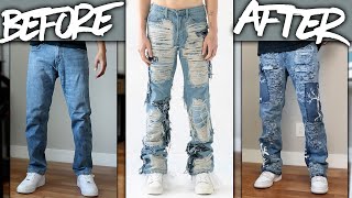 DIY  Custom WhoDecidesWar FULLY DISTRESSED Denim Jeans  JULIUS [upl. by Lertram]