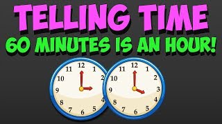 How to Tell Time 60 Minutes is an Hour count by 5s [upl. by Maddy]