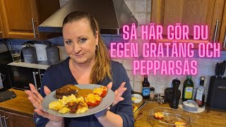 Krämig potatisgratäng med pepparsås och oxfilé [upl. by Ymassej]