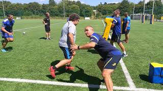 TACKLE TECHNIQUE in rugby league with Barry Eaton and Chev Walker Leeds Rhinos [upl. by Eboh326]